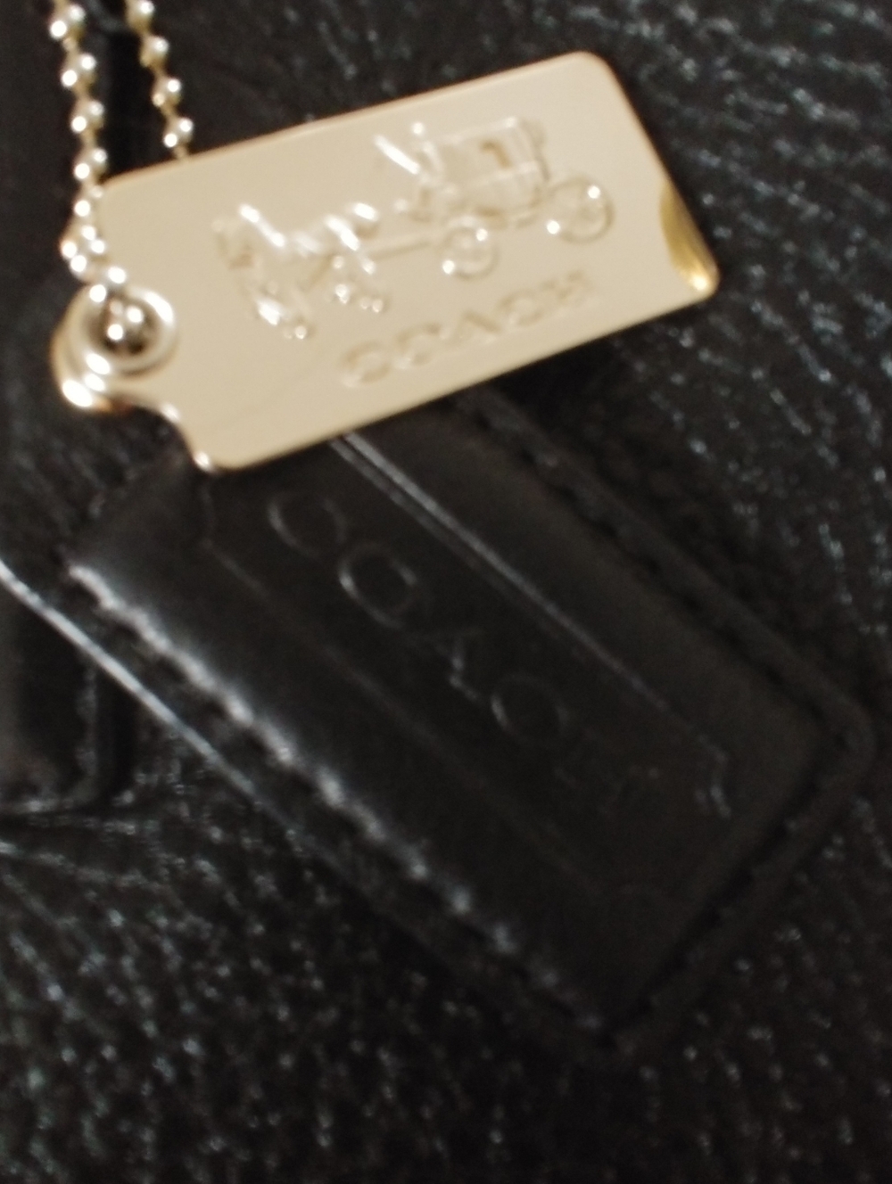 Coach Black Leather Madison Shoulder Tote with Gold Hardware - Picture 11 of 14